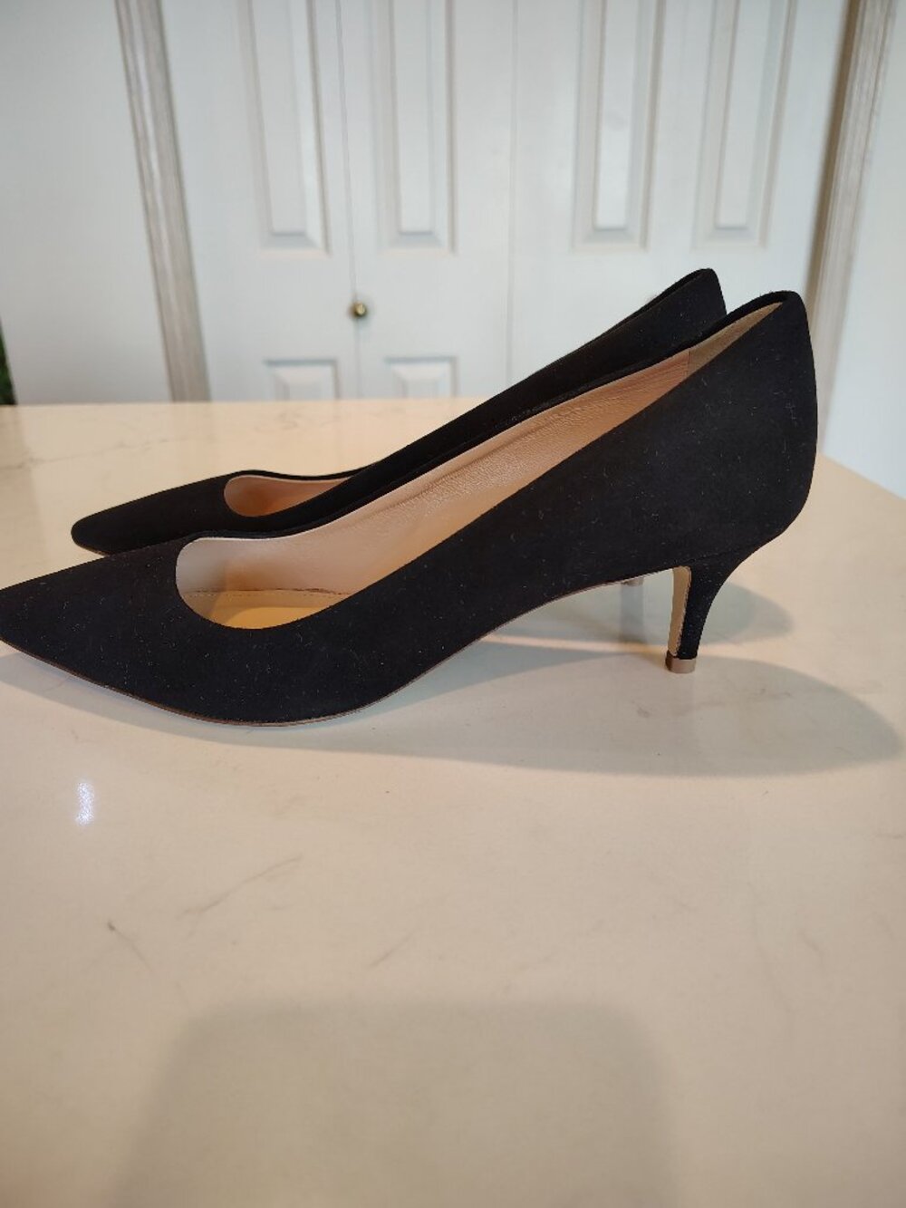 J. Crew Italian-made Black Suede Kitten Heel Pump